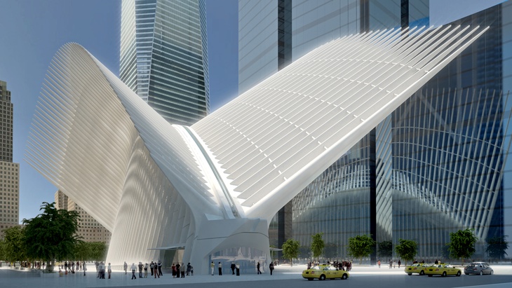 Dokončení World Trade Center Hub doslova stojí na vodě