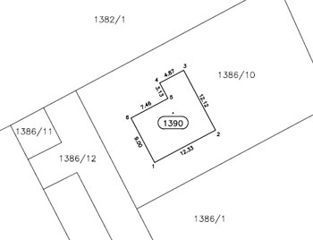 ukázka grafické části geometrického plánu