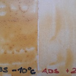 Penetrace Knauf Aufbrennsperre aplikované po přemrznutí (ABS – 10 °C) a při standardních skladovacích a aplikačních podmínkách (ABS + 20 °C)