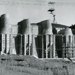 Stavba přehrady Slapy kolem roku 1953, zdroj FSv ČVUT, archiv Filipa Horkého