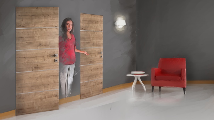 Bezfalcové dveře DOORNITE (dříve Masonite) ve skrytých zárubních v povrchu CPL lamino dub přírodní s ALU lištami Bezfalcové dveře DOORNITE (dříve Masonite) ve skrytých zárubních v povrchu CPL lamino dub přírodní s ALU lištami