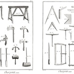 Tesařské nářadí. L’Encyclopédie Diderot et d’Alembert: L’art de Charpenterie. Paris, reprint 1994.