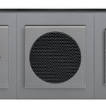 Zásuvka v kombinaci s Bluetooth rádiem a vestavným reproduktorem, design Levit® M, ocelová/kouřová černá