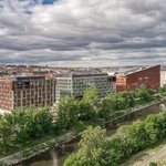 Projekt Riverside Karlín sestává z pěti budov: Danube House, Nile House, Amazon Court, Mis-sissippi House a Missouri Park. Zdroj: CA Immo