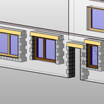 Ukázka vygenerovaných doplňkových cihel a překladů v programu Autodesk REVIT. Zdroj: HELUZ cihlářský průmysl, v.o.s.