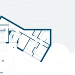 Moderní dům z cihel usedá na pozemek jako baletka. Otáčí se za výhledy všemi směry. Materiály: Parol architecten