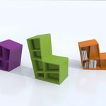 Chaboo (design Martin Šmíd), jeden objekt se třemi funkcemi – židle, křeslo a knihovna. © Design & Home