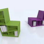 Chaboo (design Martin Šmíd), jeden objekt se třemi funkcemi – židle, křeslo a knihovna. © Design & Home