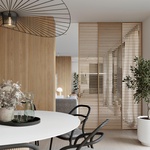 Posuvné dveře IDEALINE WOOD v posuvu do stropu PREMIUM. Foto: JAP FUTURE