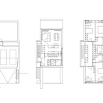 Vila A půdorysy 1.PP, 1.NP, 2.NP. Zdroj: Studio Ivan Kroupa architekti