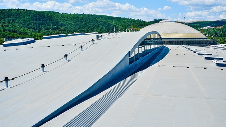 Pavilon V – Brněnské veletrhy. Zdroj: BMI střešní a hydroizolační systémy s.r.o.