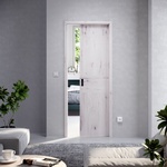 Dveře SAPELI TENGA, posuvné do pouzdra, dýha dub trámový, olej Nordic White, mušle Minimal II. Zdroj: SAPELI Dveře SAPELI TENGA, posuvné do pouzdra, dýha dub trámový, olej Nordic White, mušle Minimal II. Zdroj: SAPELI