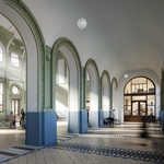 Secesní architektura Josefa Fanty a modernizace nádražní budovy v Praze. Zdroj: Správa železnic, DigiTry Art Technologies