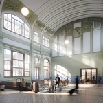 Secesní architektura Josefa Fanty a modernizace nádražní budovy v Praze. Zdroj: Správa železnic, DigiTry Art Technologies