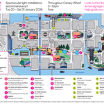 Mapa instalací na Canary Wharf. Zdroj: canarywharf.com