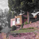 S kaplí za zády, s řekou pod sebou. Přístavba z Francie umí splynout s místem. Foto: Vladimir Jamet