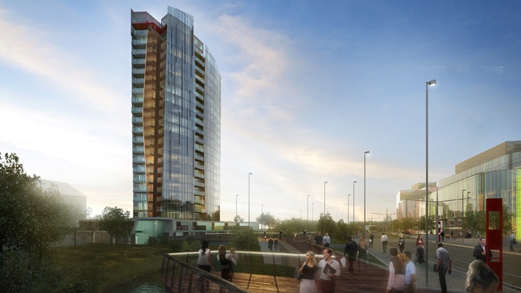 Zdroj: smcdevelopment.cz Hejtmanství zrušilo souhlas olomoucké radnice pro Šantovku Tower