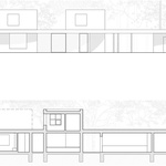 Pohled a řez. Zdroj: STUDIO MJÖLK ARCHITEKTI Pohled a řez. Zdroj: STUDIO MJÖLK ARCHITEKTI