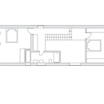 Patro s ložnicemi a hygienickým zařízením. Zdroj: STUDIO MJÖLK ARCHITEKTI Patro s ložnicemi a hygienickým zařízením. Zdroj: STUDIO MJÖLK ARCHITEKTI