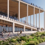 Vltavská filharmonie v Praze, terasy, vizualizace Bjarke Ingels Group (BIG)