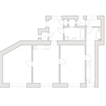 Půdorys původního stavu. Zdroj: Ateliér Anna Koukolová architekti Půdorys původního stavu. Zdroj: Ateliér Anna Koukolová architekti