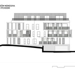 Pohled východní. Zdroj: STUDIO OK PLAN ARCHITECTS Pohled východní. Zdroj: STUDIO OK PLAN ARCHITECTS