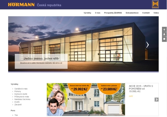 Společnost Hörmann spustila nový přehledný web, který podporují i chytré telefony Společnost Hörmann spustila nový přehledný web, který podporují i chytré telefony