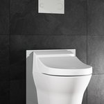 Vysloveně variabilní: Nový prvek Eco Plus pro sprchovací WC je připraven k připojení nejrůznějších sprchovacích WC a nástavců pro sprchovací WC. Díky odnímatelné skleněné desce je bez problémů možná i dodatečná přestavba běžného WC na sprchovací. (Foto: Viega)