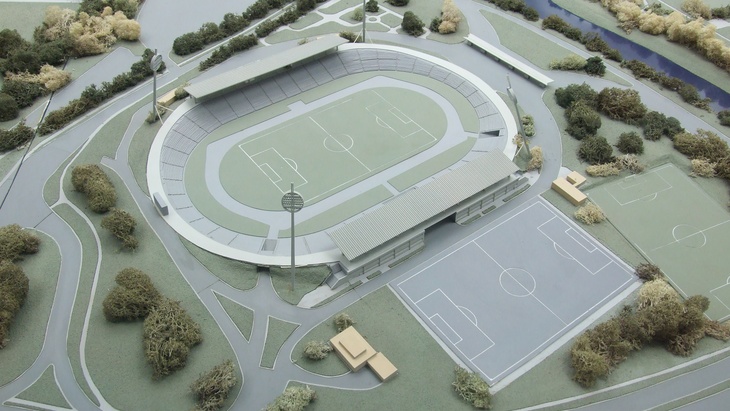 model fotbalový stadion hradec králové