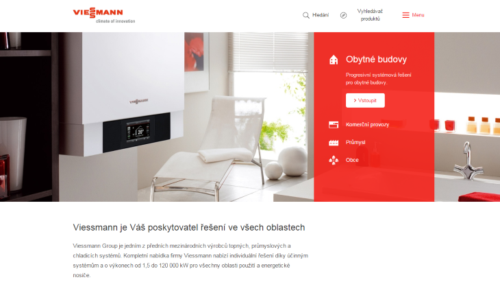 Nové webové stránky firmy Viessmann