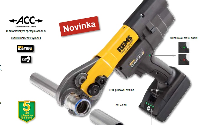 REMS Mini-Press 22 V ACC - jednoruční radiální lis REMS Mini-Press 22 V ACC - jednoruční radiální lis