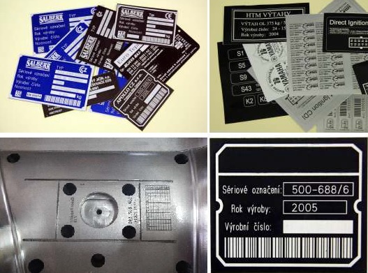 Výrobní a identifikační štítky, foto LASERPROFI s. r. o. Výrobní a identifikační štítky, foto LASERPROFI s. r. o.