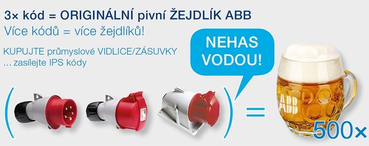 Nakupte od ABB průmyslové vidlice a zásuvky a získejte originální pivní žejdlíky