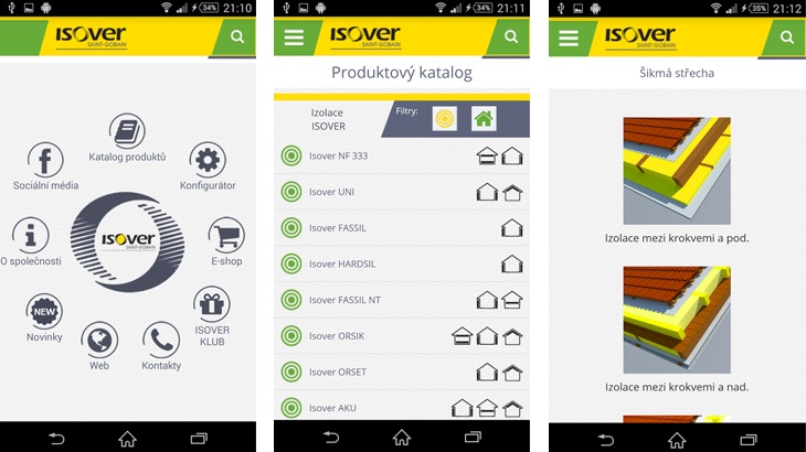 Aplikace pro mobilní zařízení Isover SmartAPP