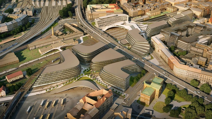 Zdroj: www.pentainvestments.com Centrum u Masarykova nádraží vznikne podle návrhu Zaha Hadid