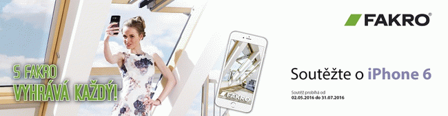 Vyhrajte chytré telefony iPhone 6 s výrobky Fakro Vyhrajte chytré telefony iPhone 6 s výrobky Fakro