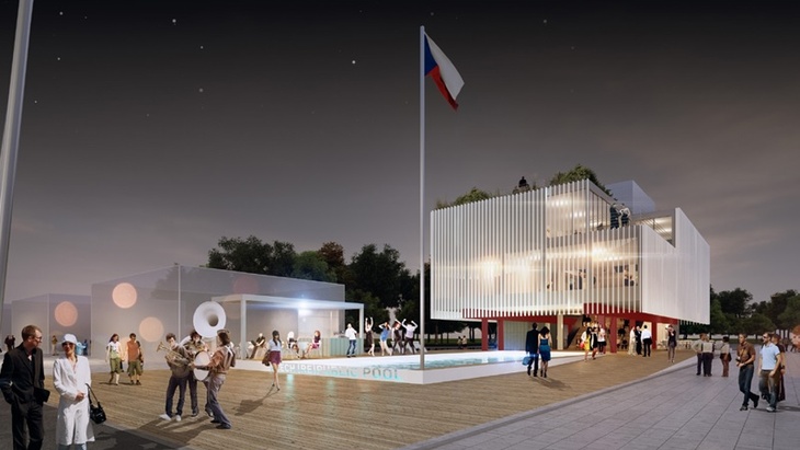 Vizualizace českého pavilon na EXPO 2015 v Miláně, zdroj: Tiskové materiály KOMA modular s. r. o. český pavilon