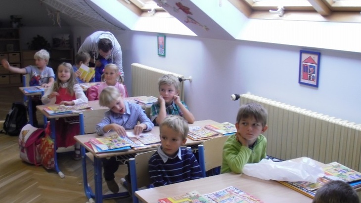 Podkrovní školní prostory, foto D. Kopačková
