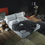 Čalouněná kožená postel s úložným prostorem Miotto Marga