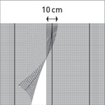 Aby byla zajištěna kontinuita vyztužení vrstvy,  překrývání  mezi  dvěma  pruhy  tkaniny  musí   být minimálně 10  cm.