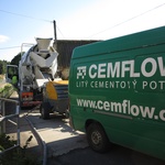 Cemflow - příjezd techniky a doprava materiálu na stavbu