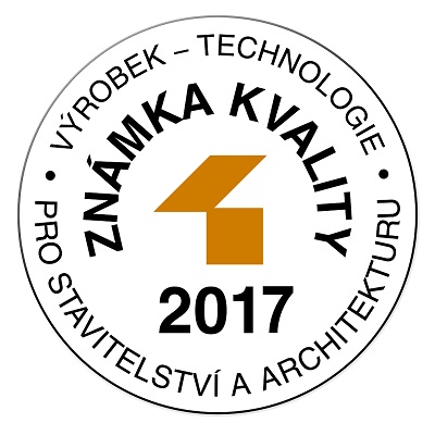 Známka kvality VÝROBEK – TECHNOLOGIE pro stavitelství a architekturu 2017 za litý cementový potěr CEMFLOW, Českomoravský beton, a. s.