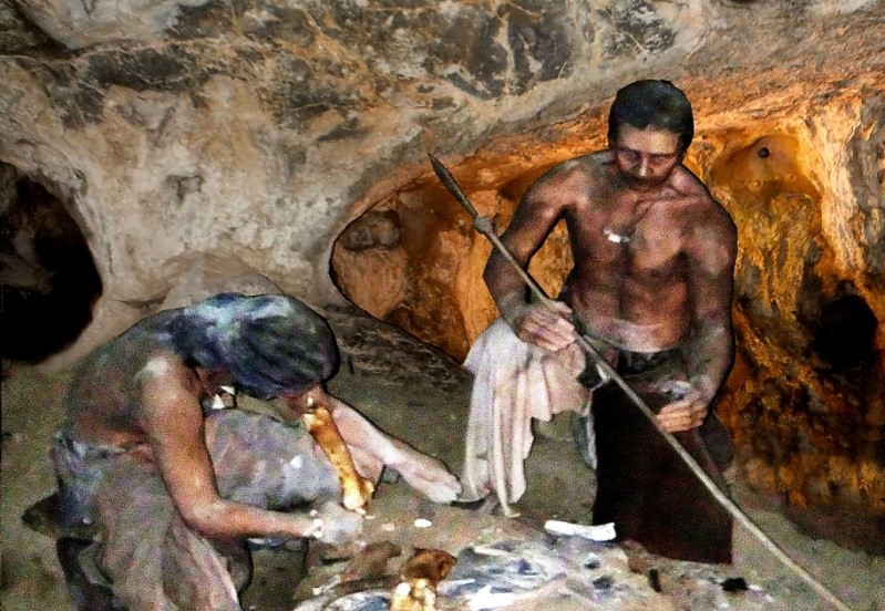Jeskynní člověk, při přípravě dobového jídelníčku