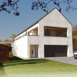 Dům umístěný ve svahu. Projekt novostavby rodinného domu v Michalovicích.