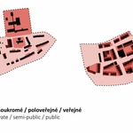 Hierarchizace prostranství dle míry soukromí. Sídliště Růžový vrch v Karlových Varech, případová studie v projektu Sídliště, jak dál? - semestrální práce studentky T. Kafkové, atelier Kohout – Tichý na FA ČVUT v Praze.