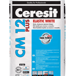Nové bílé lepidlo Ceresit CM 12 PLUS Elastic White s vlákny Fibre Force je ideální k lepení mramoru, žuly, pískovce, travertinu, slepence, světle zbarveného vápence a jiných hrubozrnných, barevně stálých kamenných obkladů. Je také vhodné pro pokládku keramických a gresových obkladů, glazovaných keramických obkladů a terakoty, stejně tak všech typů mozaiky, včetně skla a keramiky.