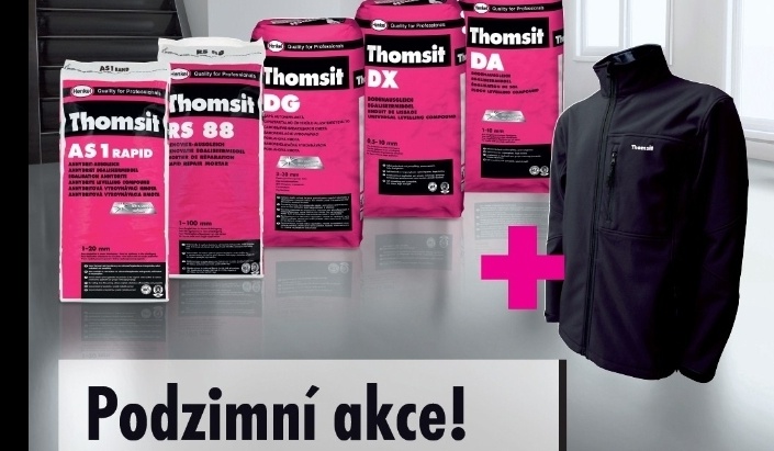Podzimní akce na stěrky Thomsit - softshellová bunda zdarma Podzimní akce na stěrky Thomsit - softshellová bunda zdarma