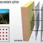 Vario efekt polyamidové parobrzdy. Odpouští chyby při nedokonalém provedení na stavbě, zkondenzovaná vlhkost může během léta vyschnout i do interiéru.