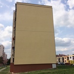 Pohled na štítovou stěnu po zateplení provětrávanou fasádou Diagonal 2H od Knauf Insulation