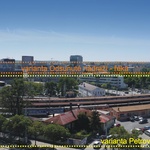 Pohled z Petrova na kolejiště, Hlavní nádraží úplně vlevo za stromy, vpravo Malá Amerika